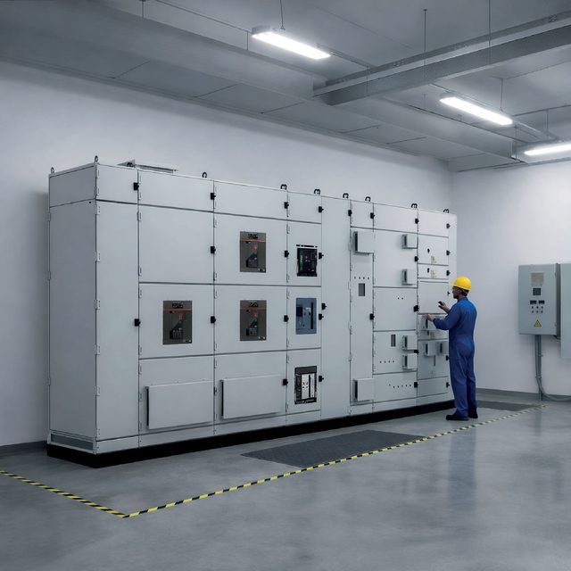 Painel NoTTabile Arc Pro instalado em sala elétrica com operador em frente